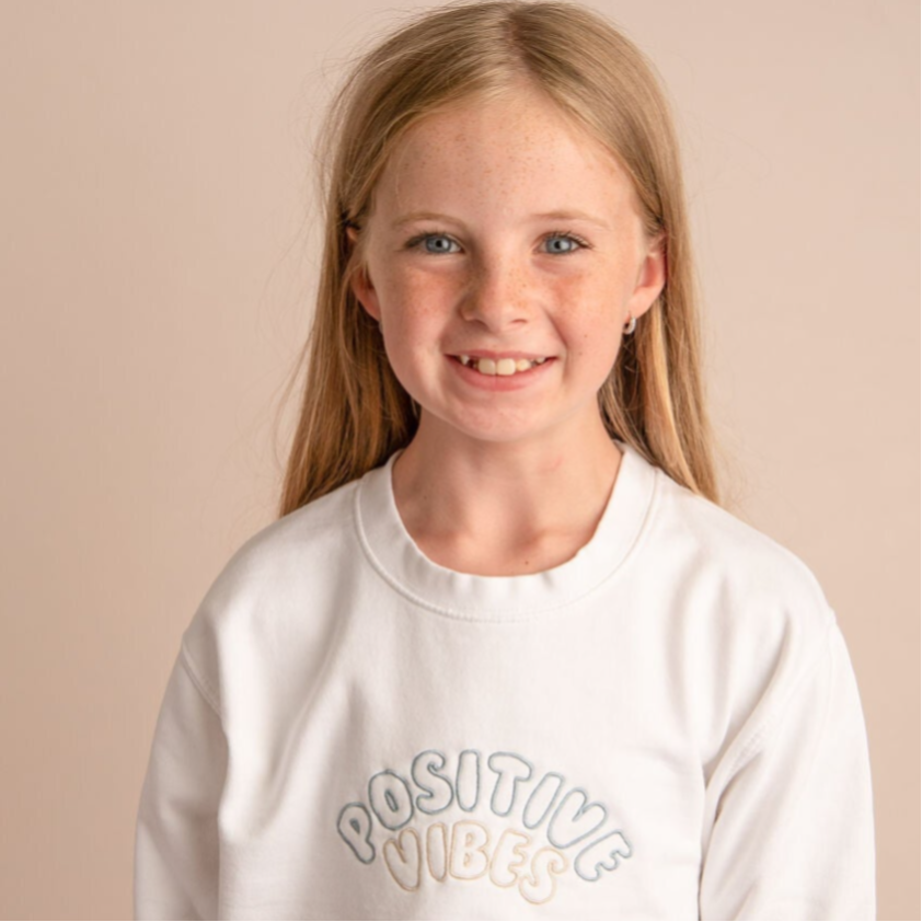 Positive Vibes - Child Embroidered Sweater or Hoodie
