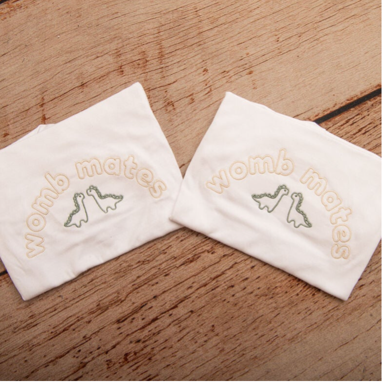 Womb Mates Dino - Child Embroidered Sweater or Hoodie