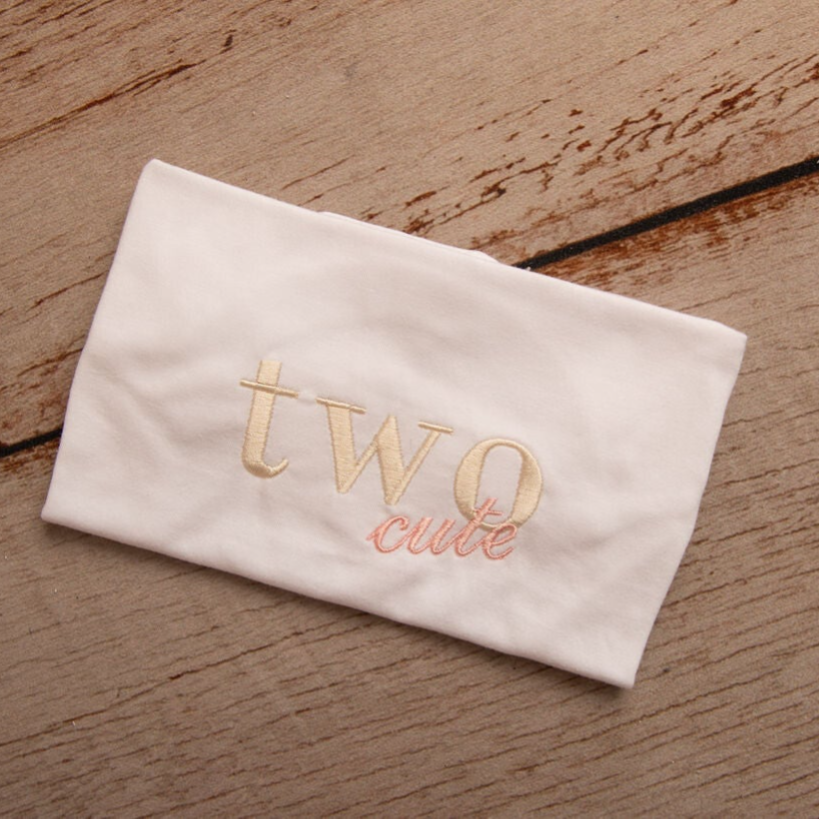 Two cute - Child Embroidered Birthday T Shirt