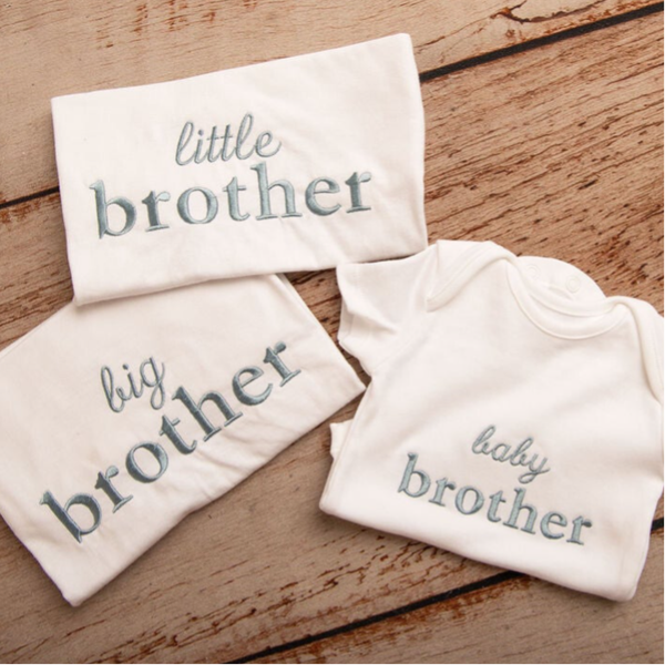 Big, Little & Baby Brother - Infant Embroidered T Shirt, Vest or Romper