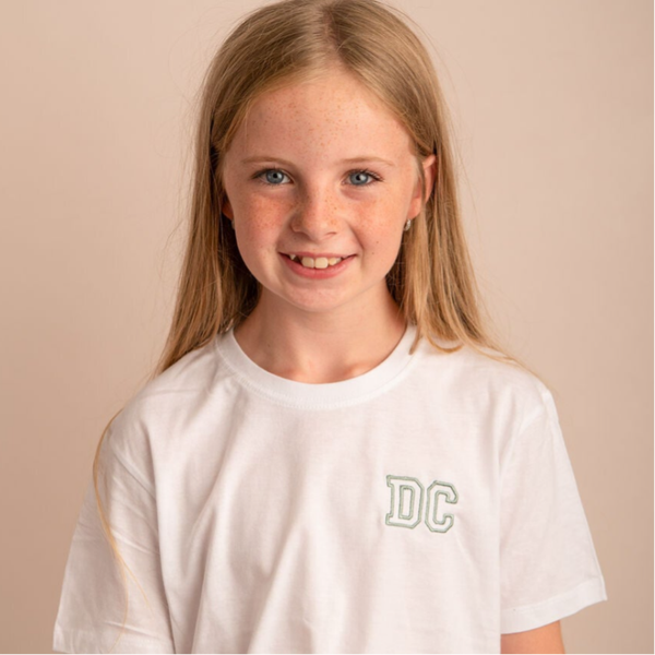 Small Initials (College) - Child Personalised Embroidered T Shirt