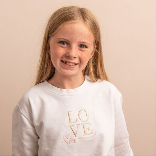 LOVE - Child Embroidered Sweater or Hoodie
