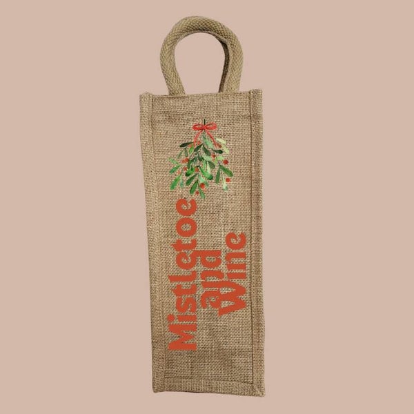 Mistletoe and Wine - Christmas Bottle Bag
