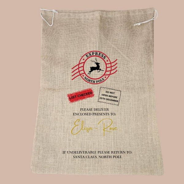 North Pole Express - Personalised Christmas Sack