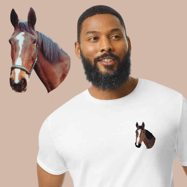 Pet Portrait Infill - Adult Embroidered T Shirt