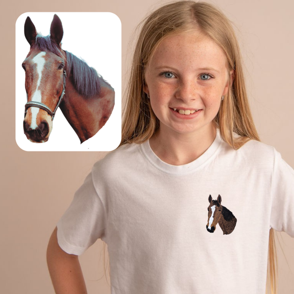 Pet Portrait Infill - Child Embroidered T Shirt