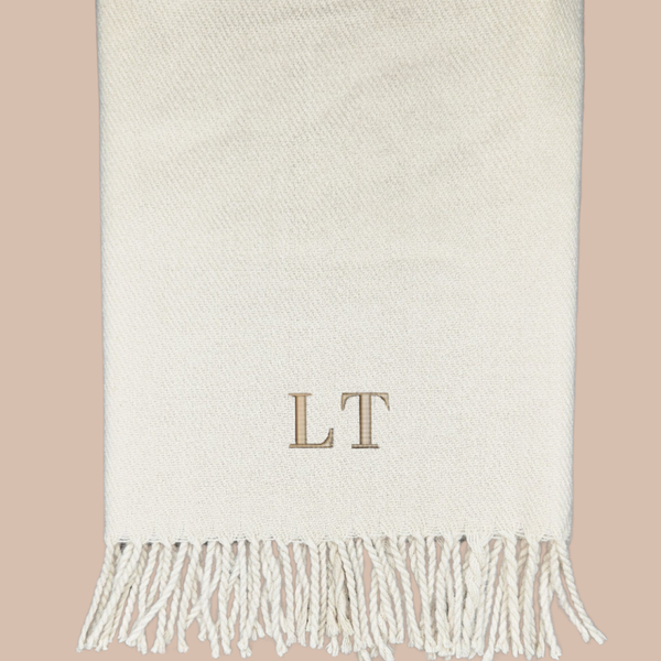 Initials  (6 fonts) - Embroidered Scarf