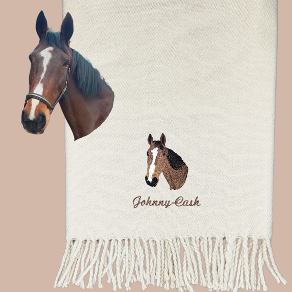 Pet Portrait Infill - Embroidered Scarf
