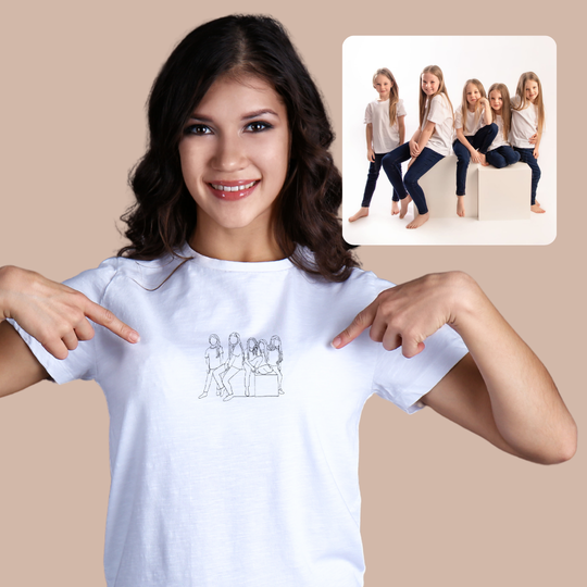 Photo Outline - Adult Embroidered T Shirt