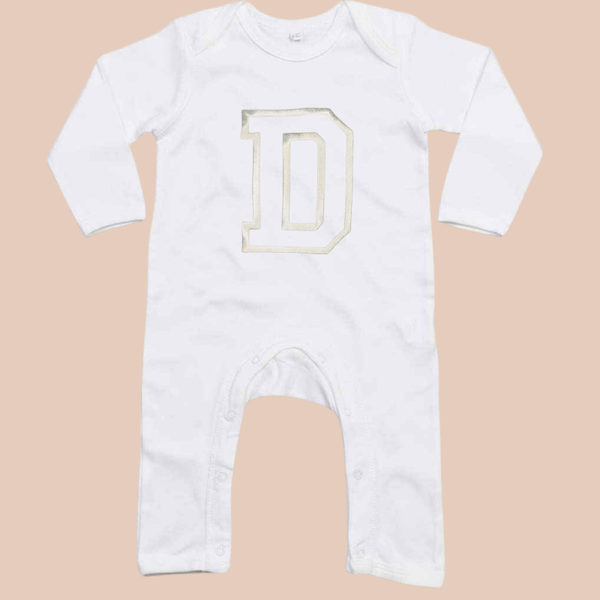 Large Initial (College) - Infant Personalised Embroidered T Shirt, Vest or Romper