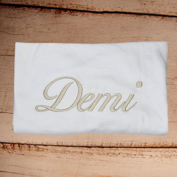 Large Name (Script) -  Child Embroidered Sweater or Hoodie