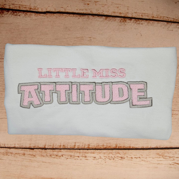 Little Miss Attitude - Child Embroidered T Shirt
