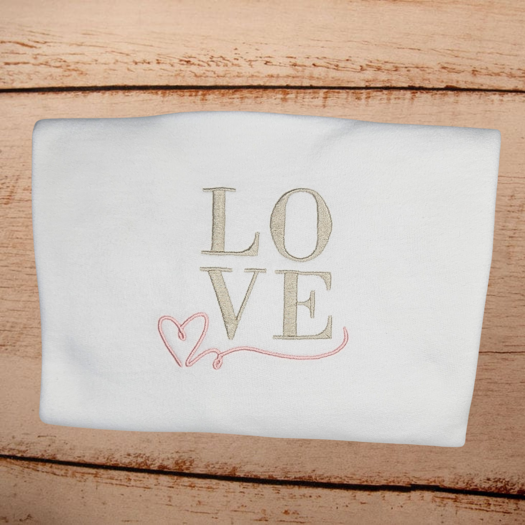 LOVE - Adult Embroidered T Shirt