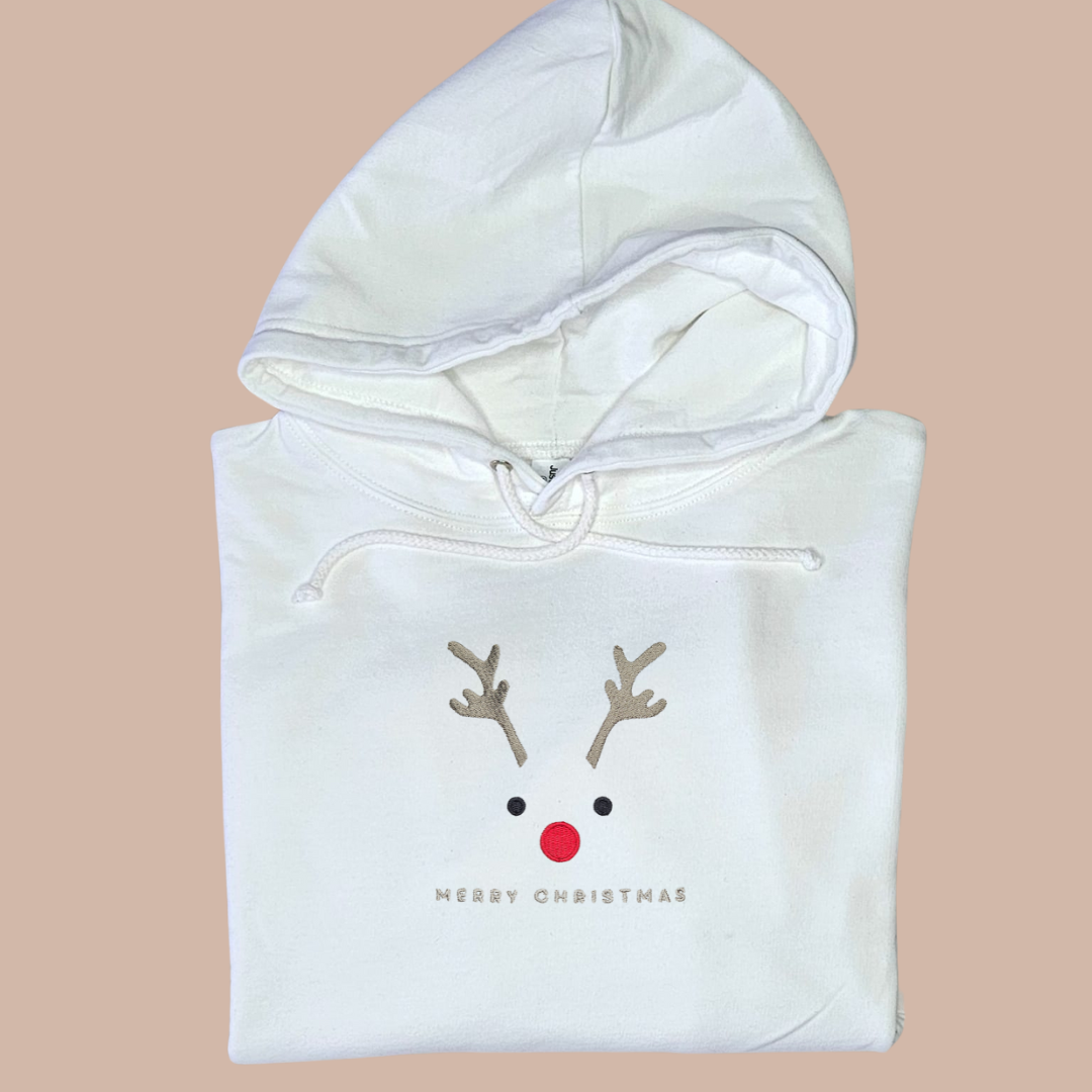 Christmas Mr Reindeer - Adult Embroidered Sweater or Hoodie