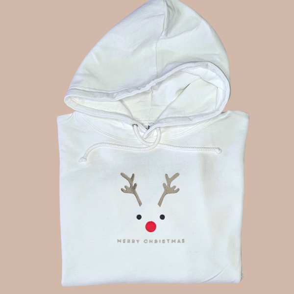Christmas Mr Reindeer - Adult Embroidered Sweater or Hoodie