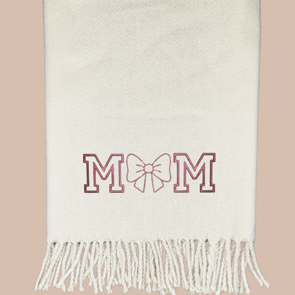 Mum or Nan Bow - Embroidered Scarf