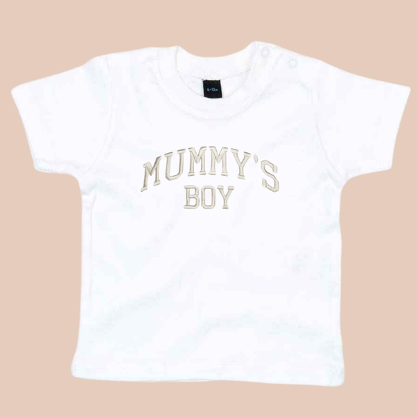 Mummy's Boy - Infant Embroidered T Shirt, Vest or Romper