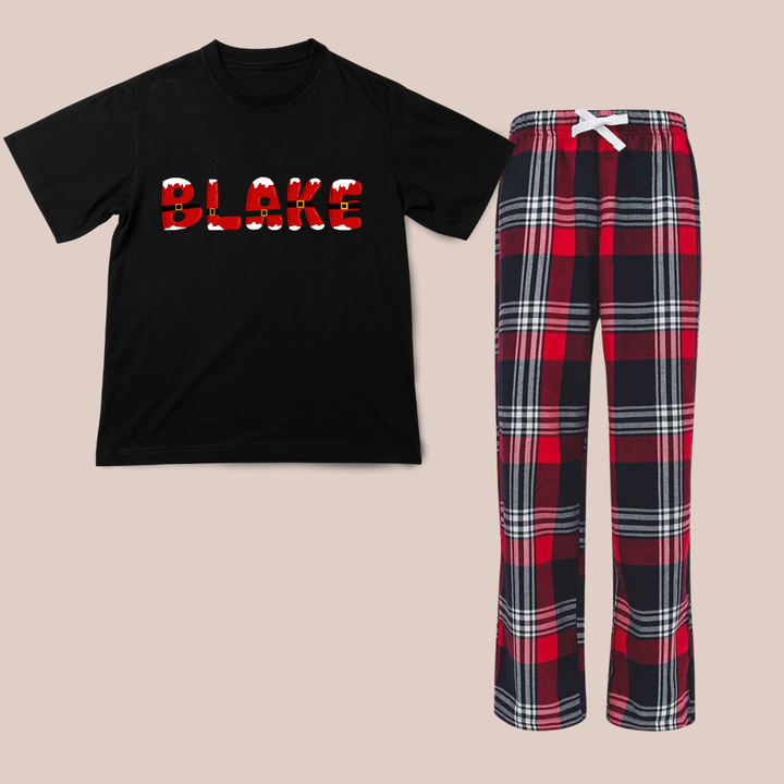 Christmas Santa name - Child Personalised Printed Pyjamas