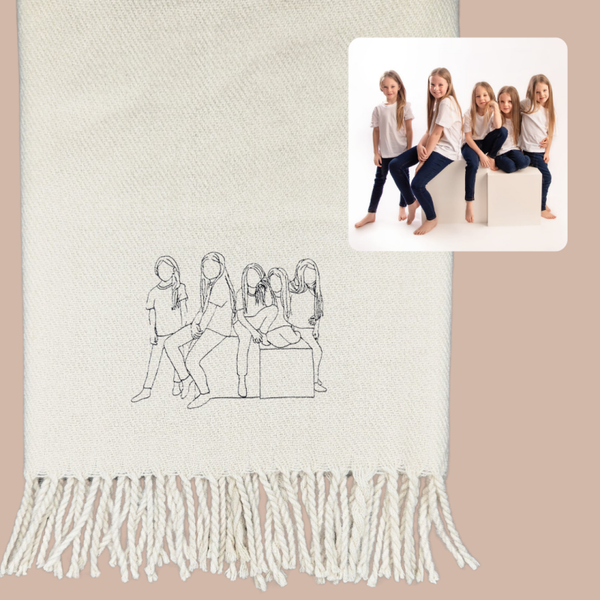 Custom Photo Outline - Embroidered Scarf