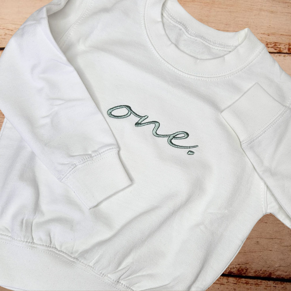 Birthday Written Age  - Child Embroidered Sweater or Hoodie