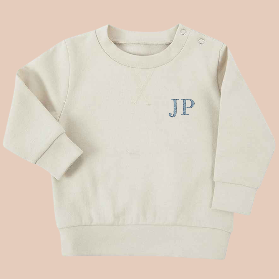 Small Initials (Bodoni) - Infant Personalised Embroidered Sweater or Hoodie