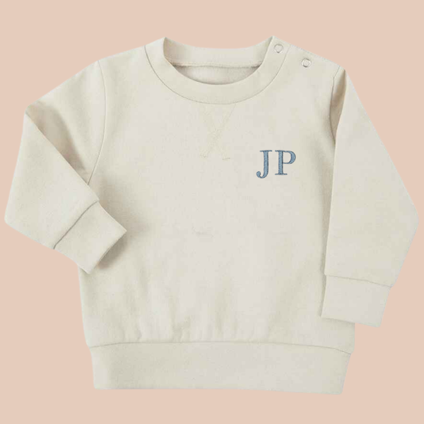 Small Initials (Bodoni) - Infant Personalised Embroidered Sweater or Hoodie