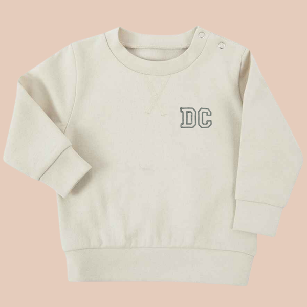 Small Initials (College) - Infant Personalised Embroidered Sweater or Hoodie