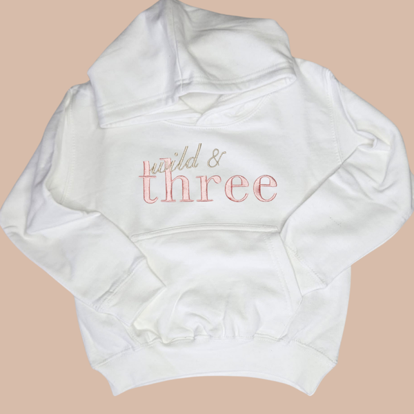 Wild & Three - Child Embroidered Birthday Sweater or Hoodie