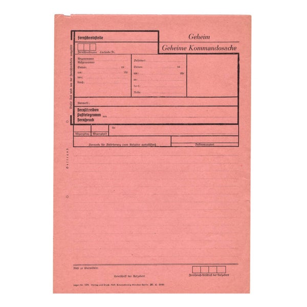 WWII German Document Geheime Kommandosache
