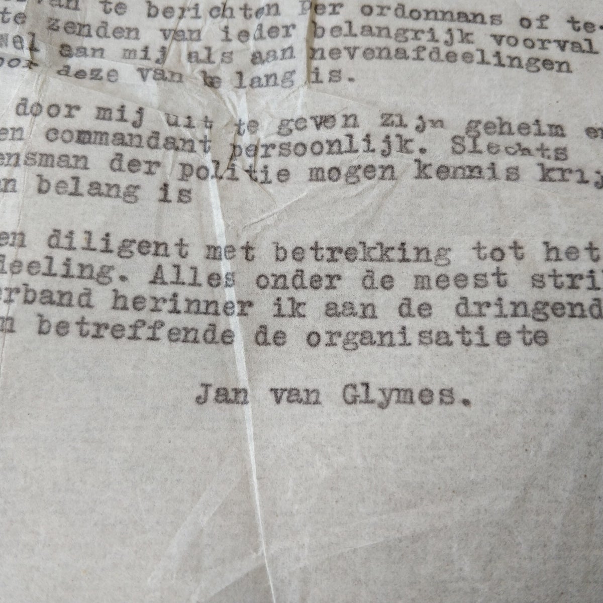 WWII Dutch Resistance Letter Ordonans | Clercq Militaria