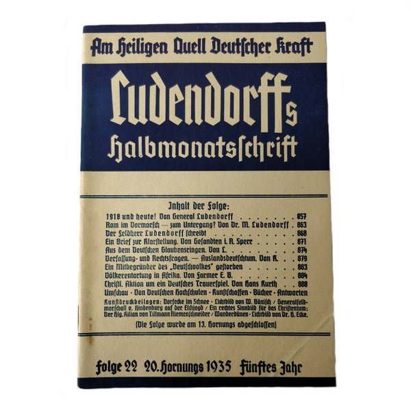 WWII Ludendorffs Halbmonatsschrift