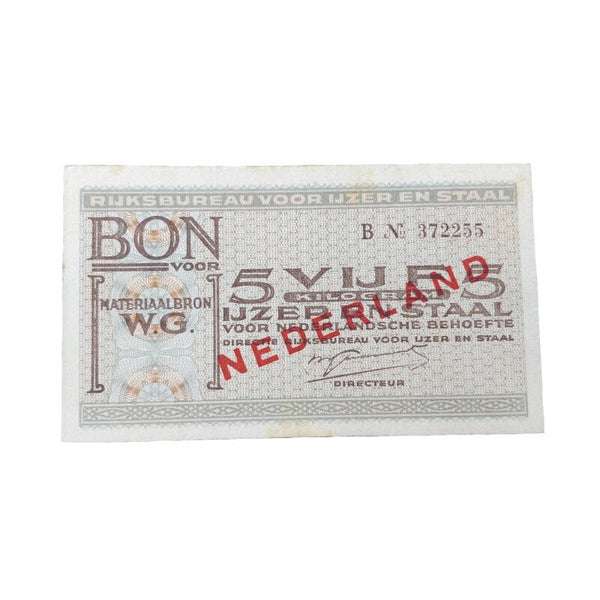 WWII Dutch Coupon Iron And Steel 5kg