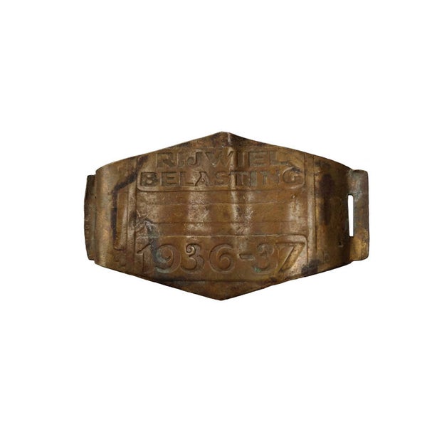 Dutch Bicycle-Tax Plate '36-'37