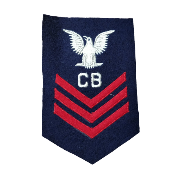 WWII US Navy Petty Officer 1st Class CB Rank Patch