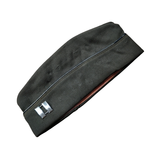 WWII US Officers Garrison Cap Captain Named