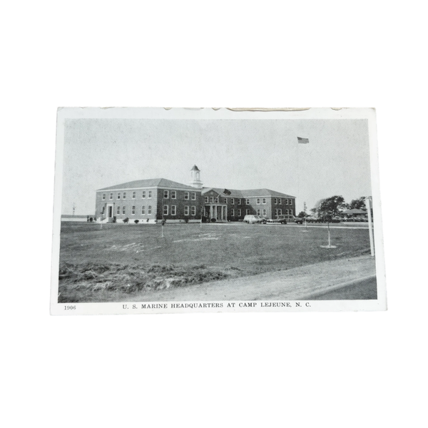 WWII US Postcard Camp Lejeune Marine Headquarters