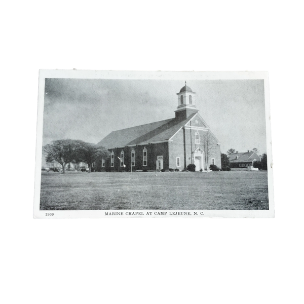 WWII US Postcard Camp Lejeune Marine Chapel
