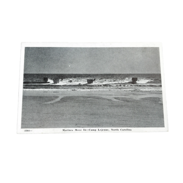 WWII US Postcard Camp Lejeune Marine Boats