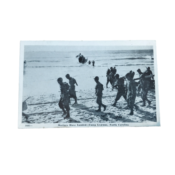 WWII US Postcard Camp Lejeune Marines Have Landed