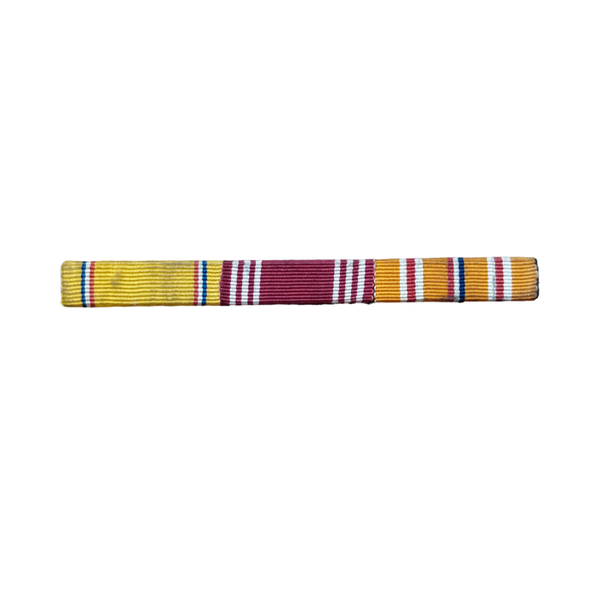 WWII US Ribbon Bar American Defense, Good Conduct, Pacific Campaign Medal