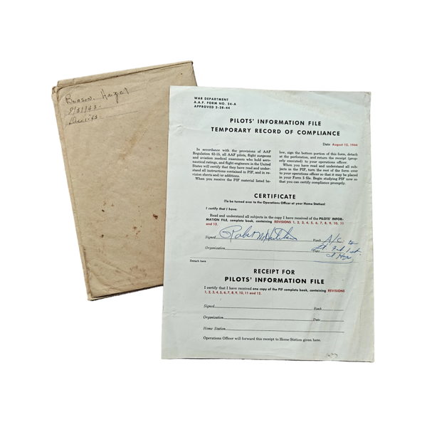 WWII US Air Force Pilot's Information File Record