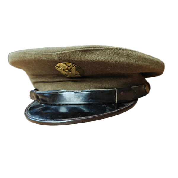 WWII US Wool EM/NCO Visor Cap Named