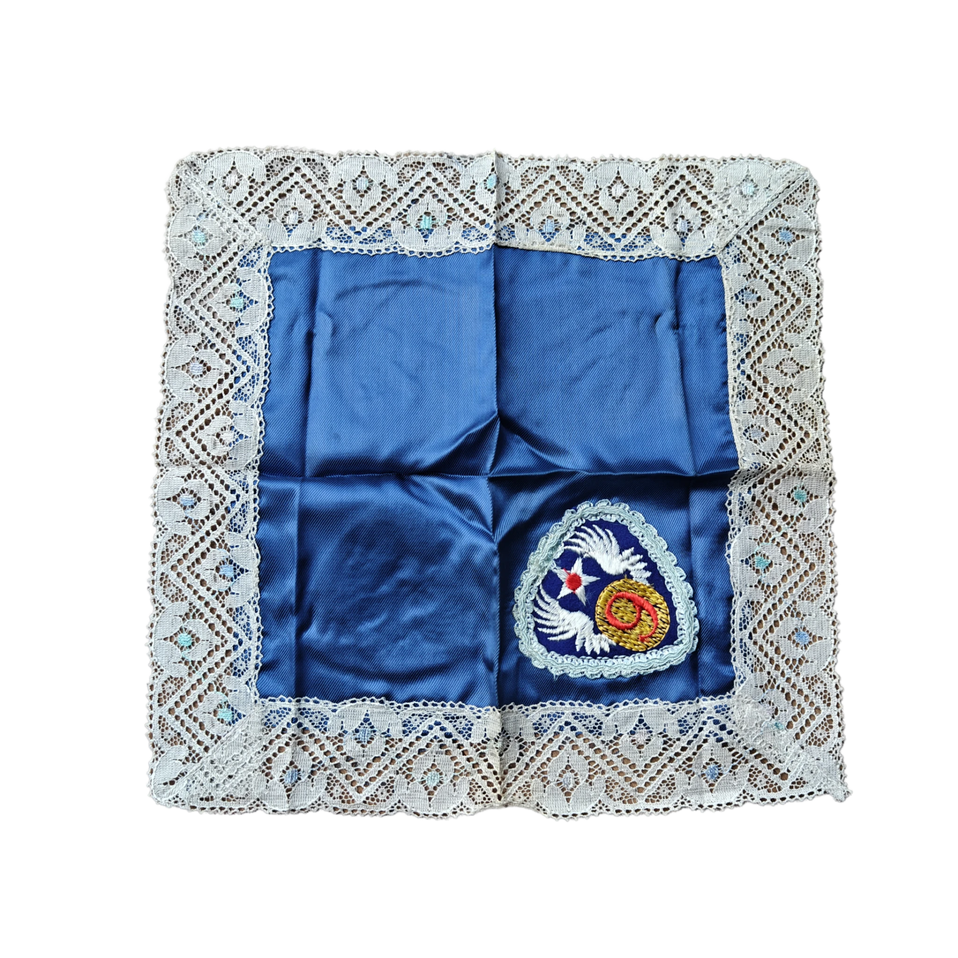 WWII US 9th Air Force Sweetheart Handkerchief