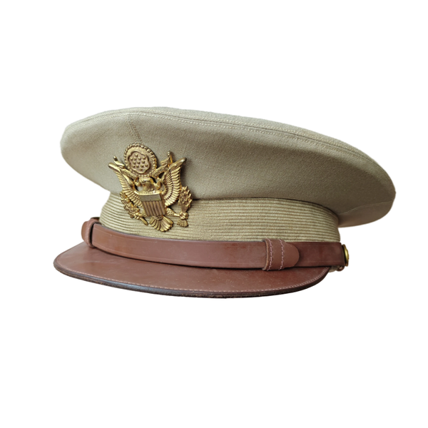 WWII US Khaki Officers Visor Cap