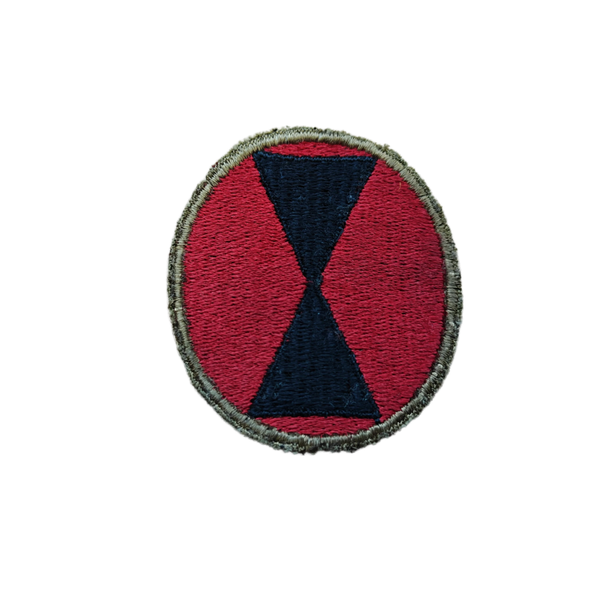 WWII US 7th Infantry Division Patch Greenback