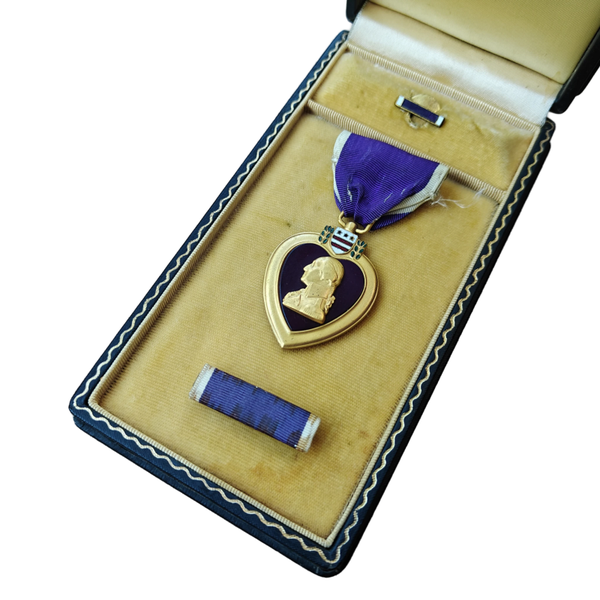 WWII US Purple Heart Medal With Box Numbered