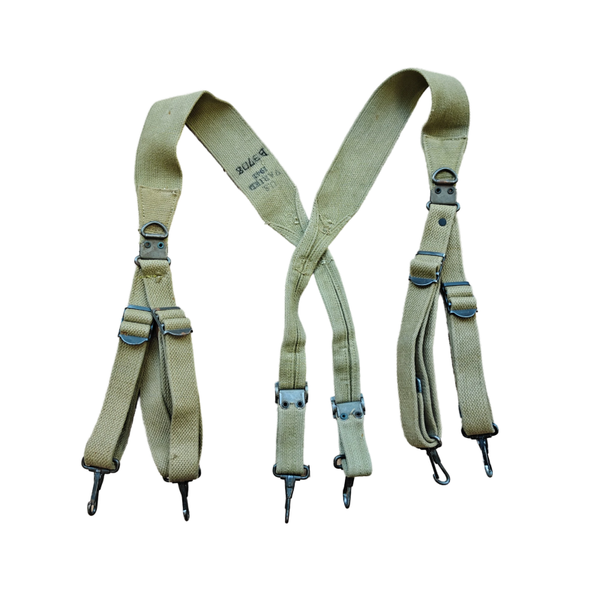 WWII US M-1936 Suspenders With Laundry Code