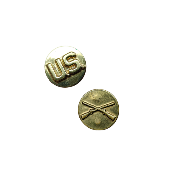 WWII US Collar Disc Set Infantry