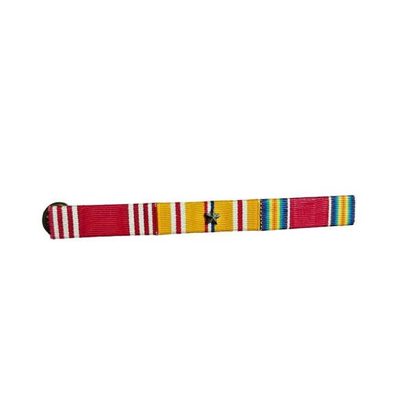 WWII US Ribbon Bar Good Conduct, Pacific Campaign, Victory Medal