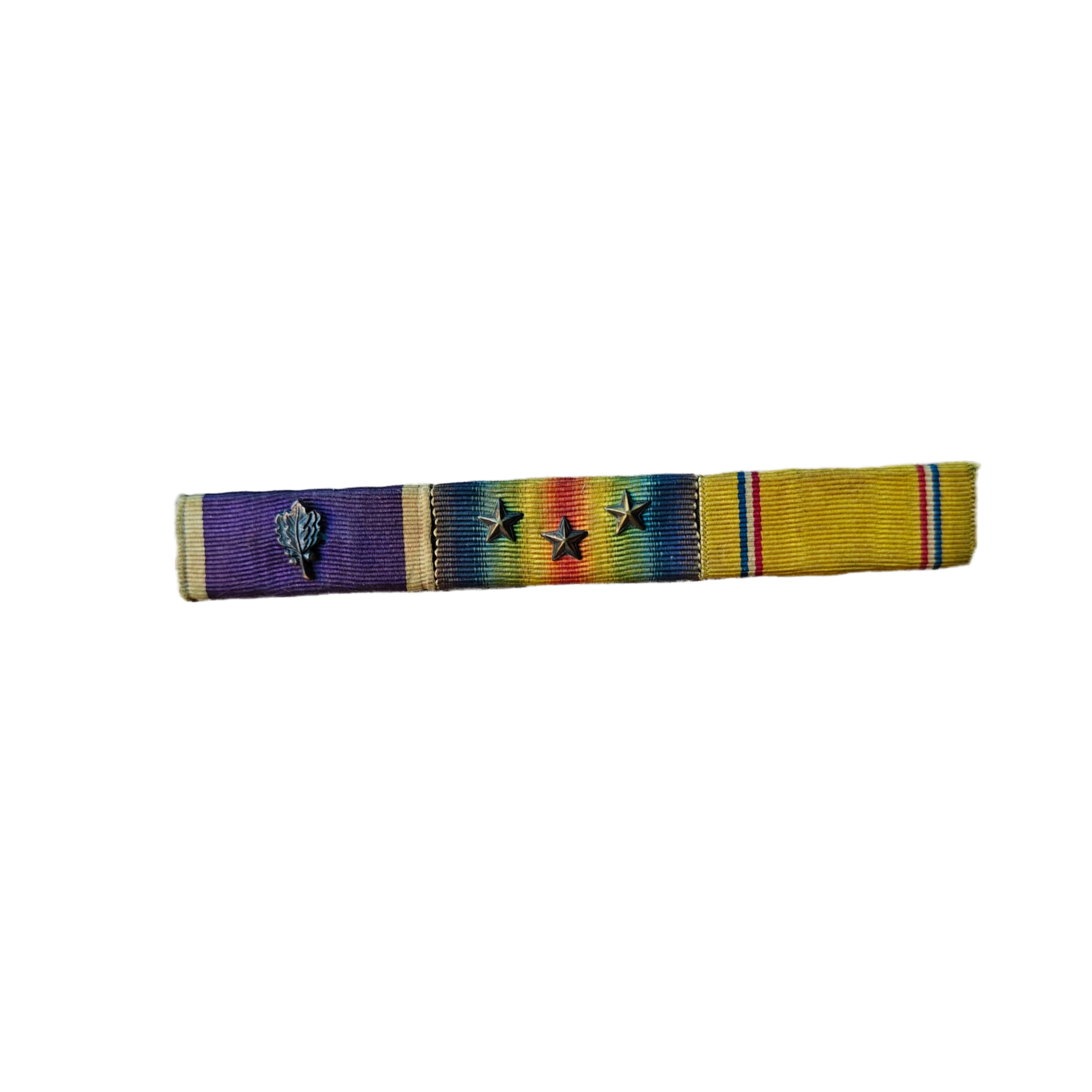 WWI US Ribbon Bar Purple Heart, Campaign, American Defense Medal
